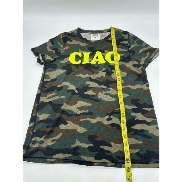Back When by Anthropologie Ciao Graphic Tee Crew Neck Short Sleeves Sz S Camo - Picture 4 of 6